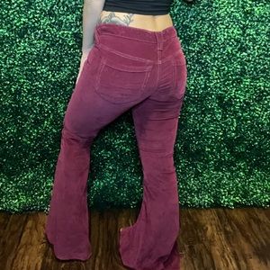 Free People Maroon Bell Bottom Pants